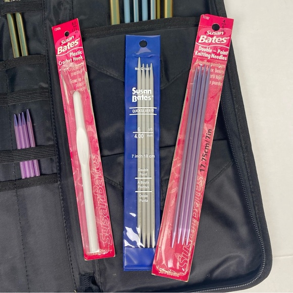 ArtBin Knitting Crochet Kit Set Hook Needle Carry Case Susan Bates Tools Travel - Picture 4 of 10